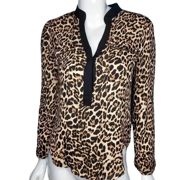 MNK Womens Leopord Print Blouse 100% Polyester Small - Picture 7 of 13